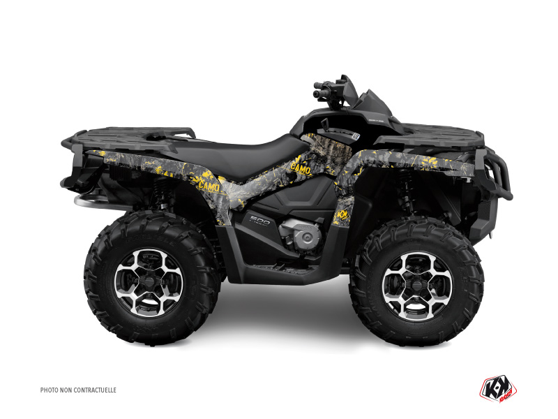 Kit décoration quad camouflage KUTVEK Can-Am Outlander 500-650-800 MAX noir jaune (2013-2015)
