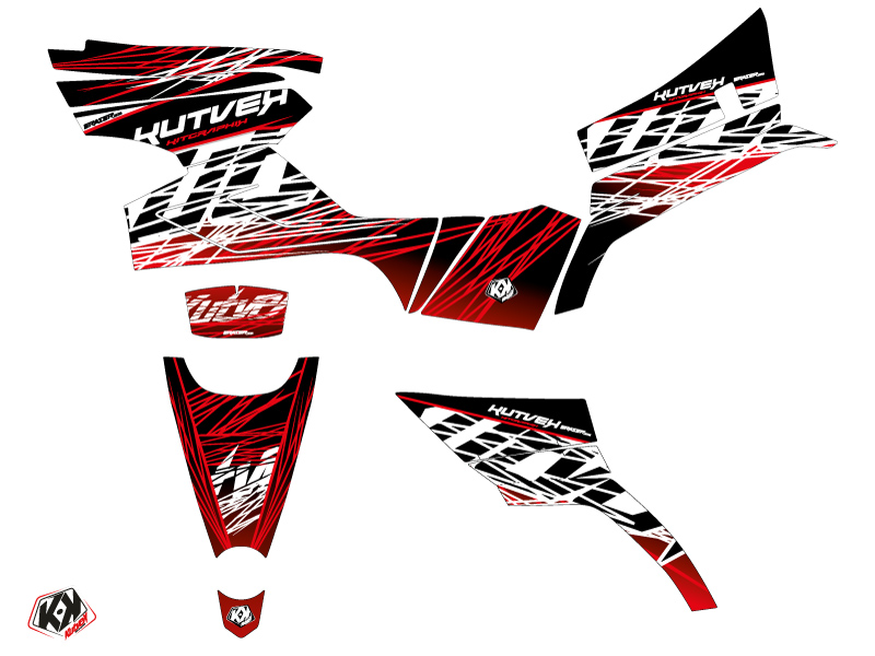 Kit Déco Quad Kutvek Eraser CF Moto CForce 450 S Rouge Blanc 2015-2023 - vue 2