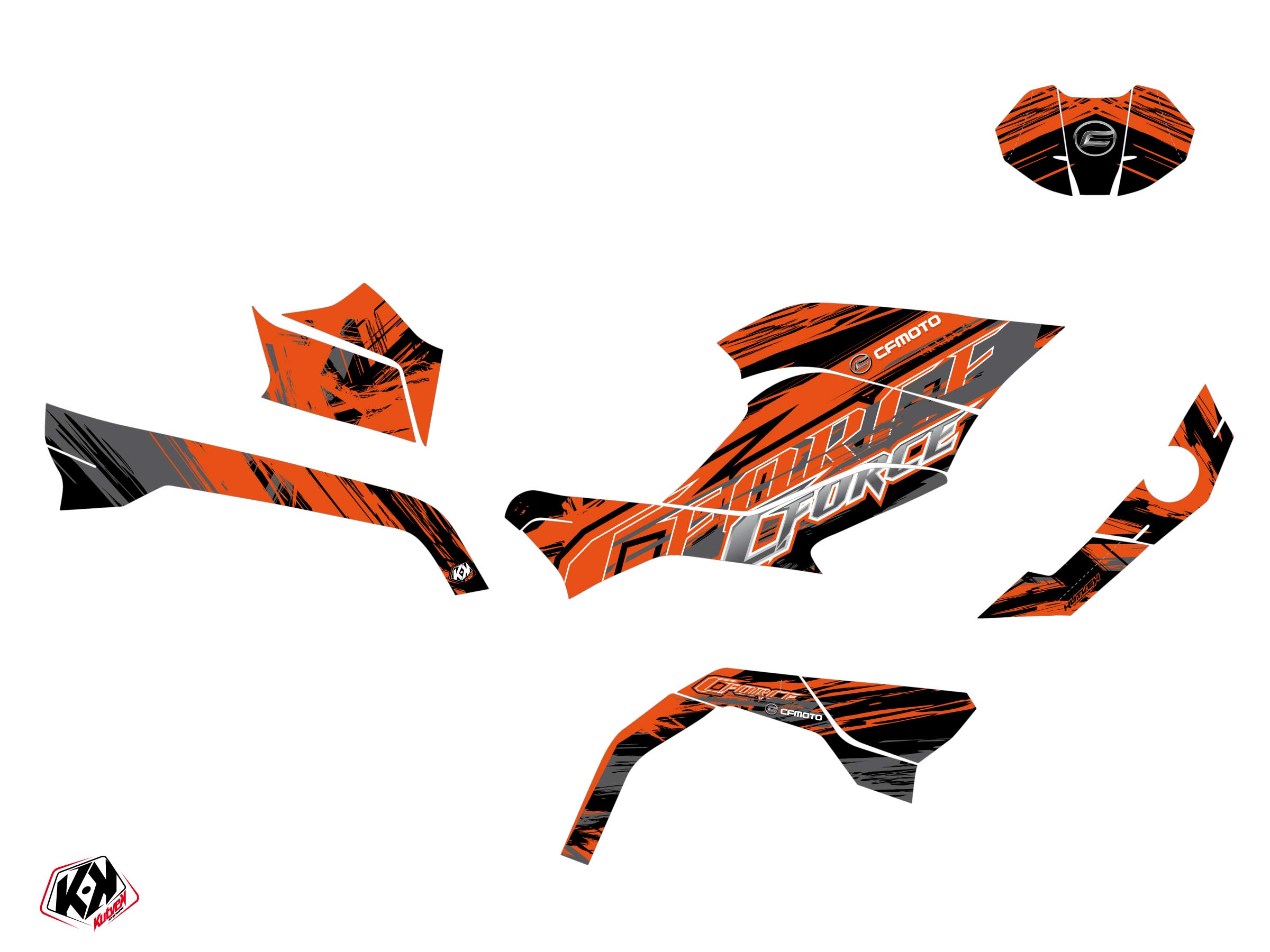 Kit Déco Quad Brush CF MOTO CFORCE 600 Orange (2014-2015) - vue 2