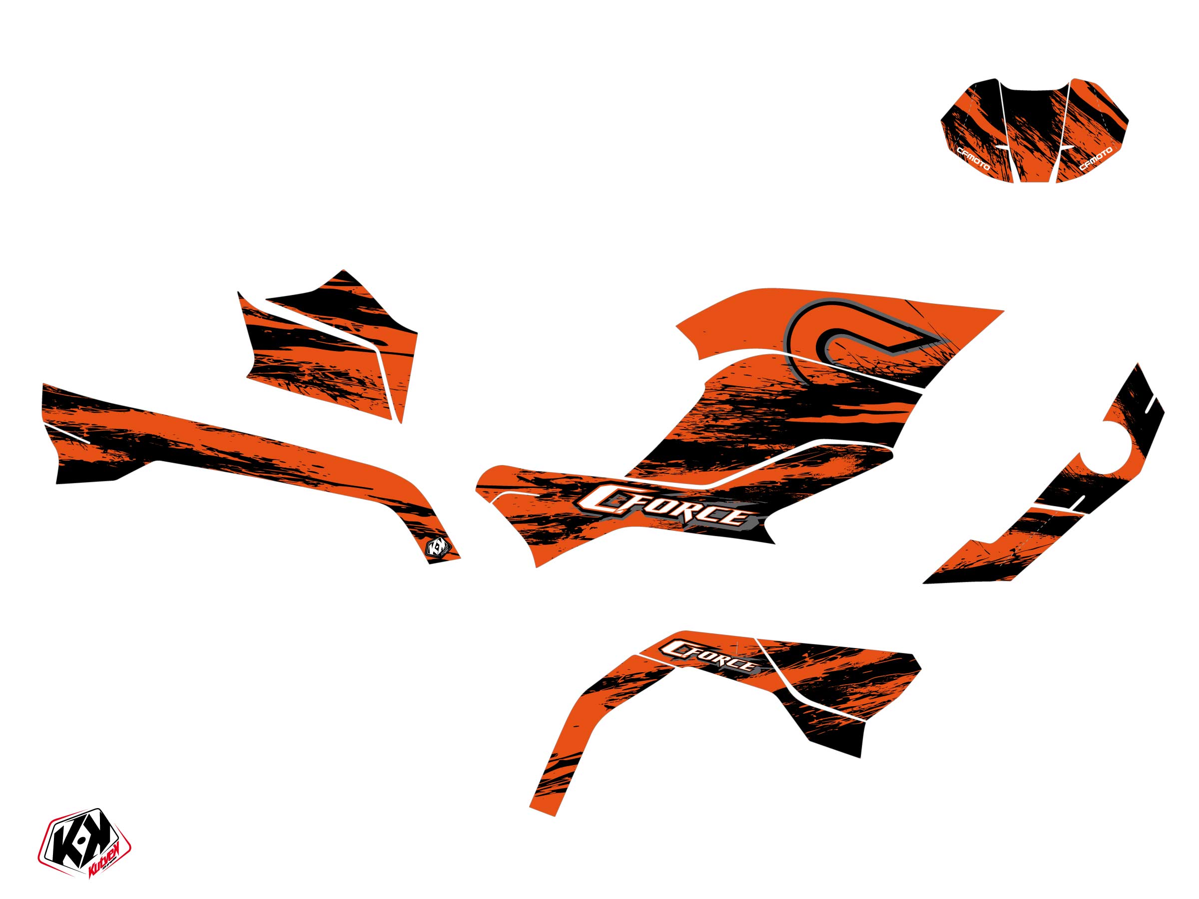 Kit Déco Quad Splatter CF MOTO CFORCE 625 Orange (2020-2023) KUTVEK - vue 2