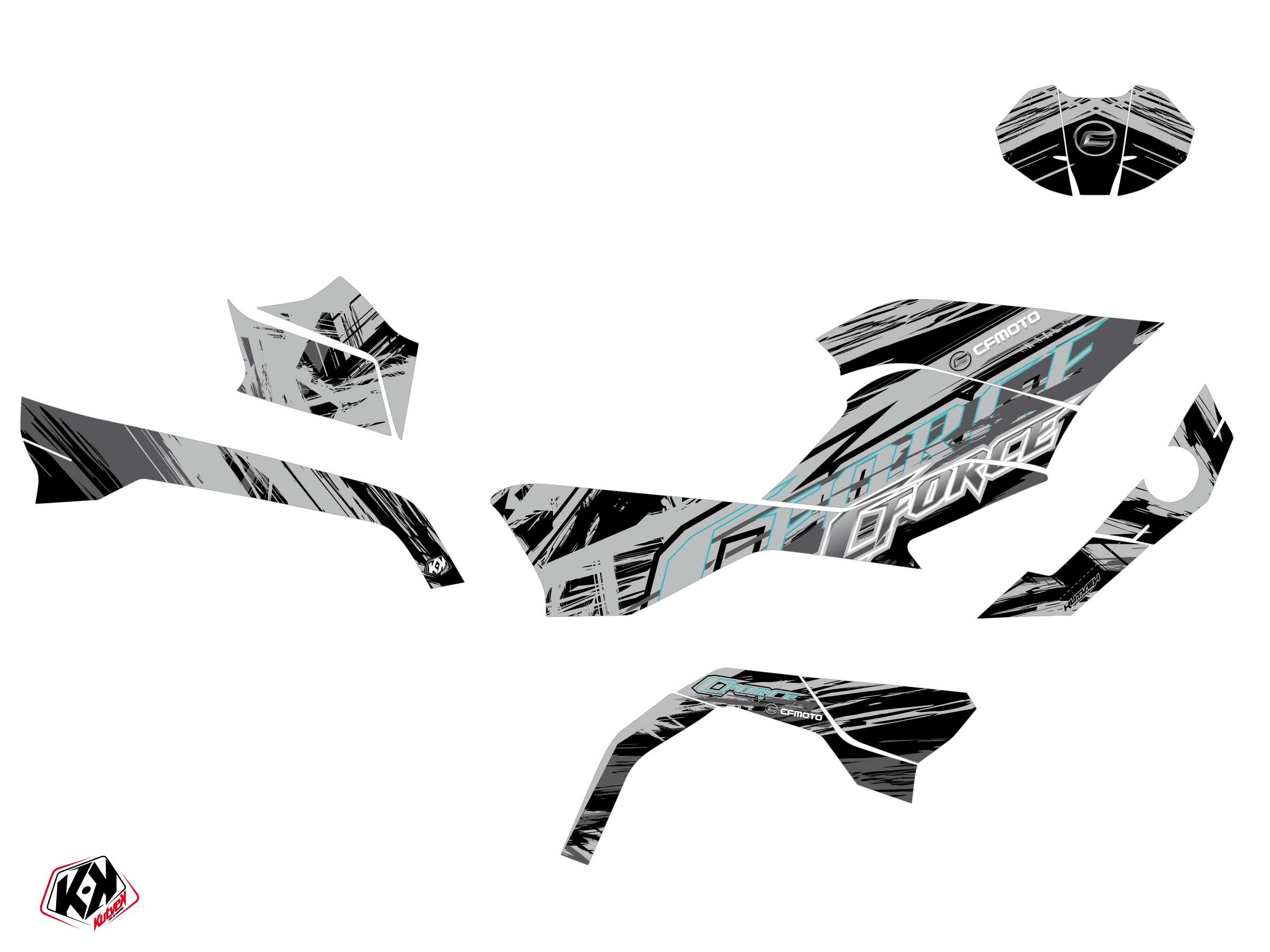 Kit Déco Quad Brush CF MOTO CFORCE 625 TOURING Gris (2020-2023) - vue 2