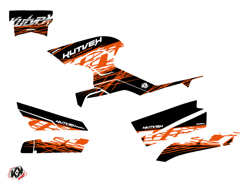 Kit Déco Quad Eraser KUTVEK CF Moto CFORCE 800 S Orange Noir (2014-2017) - vue 2