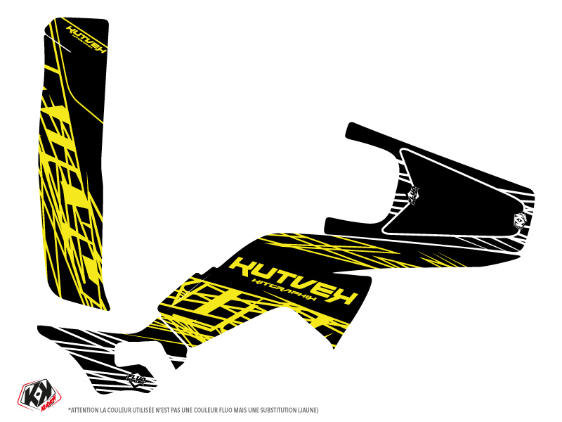 Kit Déco Quad Eraser Fluo Honda 250 TRX R Jaune (2007-2012) KUTVEK - vue 2