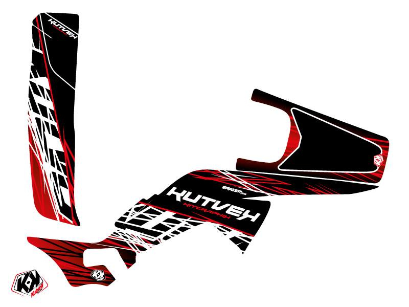Kit Déco Quad Eraser Honda 250 TRX R Rouge Blanc (2007-2012) - vue 2
