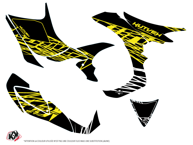 Kit décoration Quad Eraser Fluo Honda TRX 700 jaune 2007-2017 - vue 2