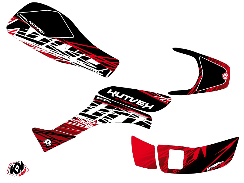 Kit Déco Quad Eraser Honda EX 400 Rouge Blanc (2005-2007) - vue 2