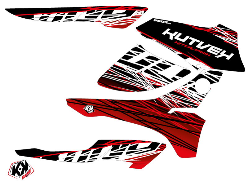 Kit déco quad Eraser Honda Rancher 420 rouge blanc 2016-2023 - vue 2