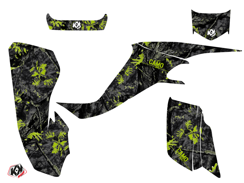 Kit Déco Quad Camo Kawasaki 400 KFX Noir Vert (2004-2006) KUTVEK - vue 2