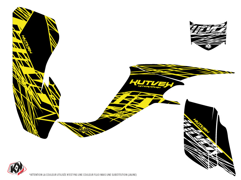 Kit Déco Quad Eraser Fluo Kawasaki 400 KFX Jaune (2004-2006) - vue 2