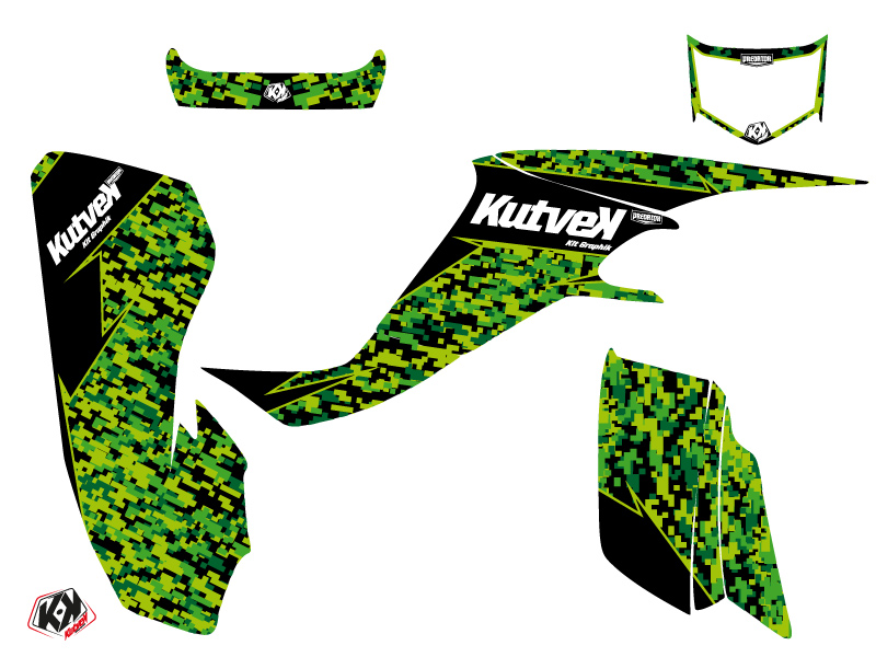 Kit Déco Quad Predator Kawasaki 400 KFX Noir Vert (2004-2006) KUTVEK - vue 2