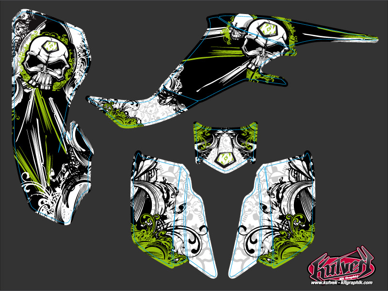 Kit Déco Quad Trash Kawasaki 400 KFX Noir Vert (2004-2006) KUTVEK - vue 2