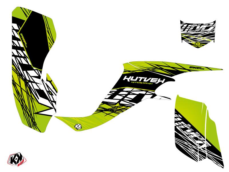 Kit Déco Quad Eraser Kawasaki 400 KFX Vert Noir (2004-2006) KUTVEK - vue 2