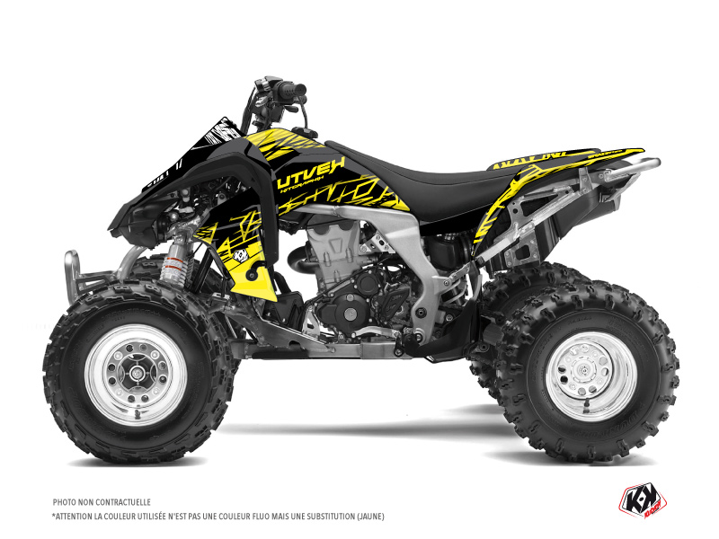 Kit déco quad Eraser Fluo Kawasaki 450 KFX jaune (2007-2017) KUTVEK