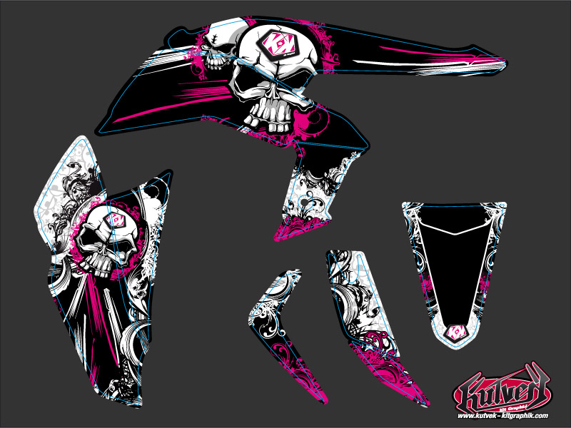 Kit Déco Quad Trash Kawasaki 450 KFX Noir Rose (2007-2017) - vue 2