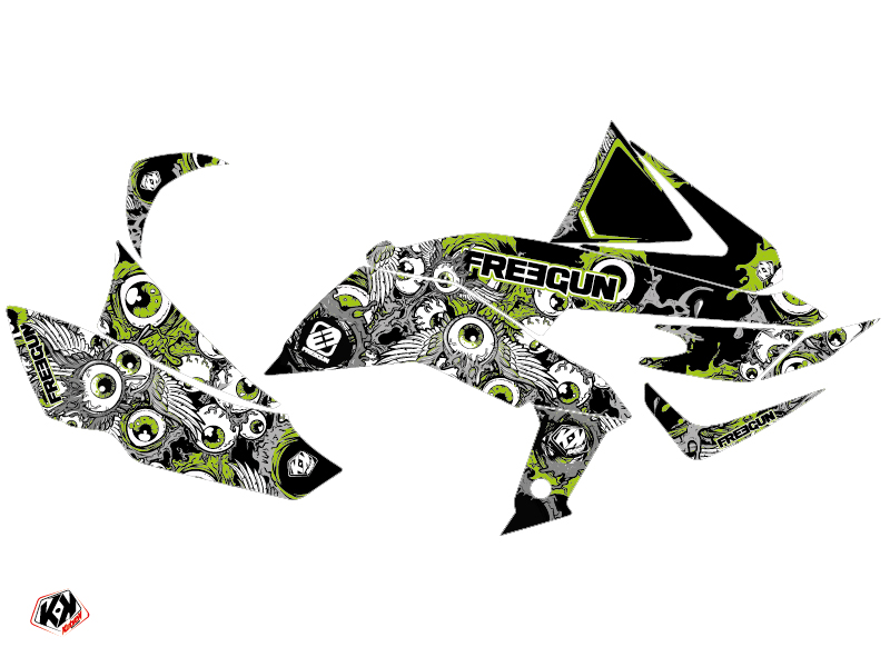 Kit Déco Quad Freegun Eyed Kawasaki 450 KFX Vert (2007-2017) KUTVEK - vue 2