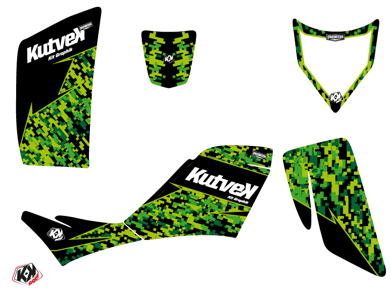 Kit décoratif Predator Kawasaki KFX 700 noir vert 2007-2014 - vue 2