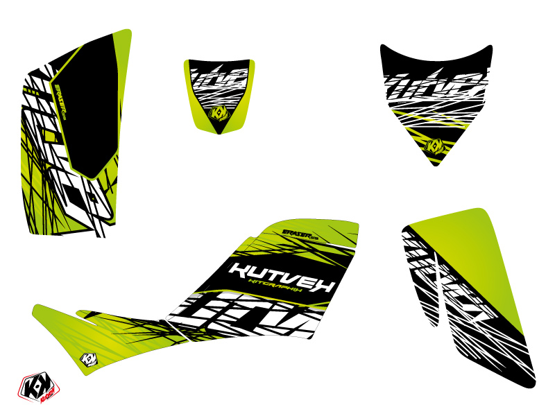 Kit Déco Quad Eraser Kawasaki KFX 700 Vert Noir (2007-2014) - vue 2