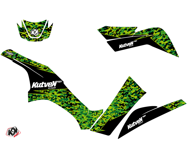 Kit Déco Quad Predator KUTVEK Kawasaki 650 KVF Noir Vert (2007-2011) - vue 2