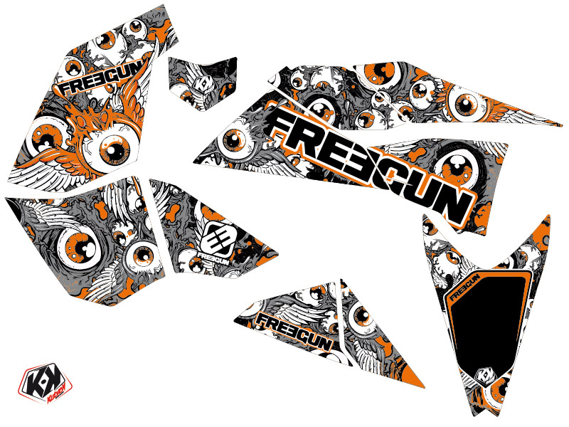 Kit Déco Quad Freegun Eyed KTM 450-525 SX Gris Orange (2009-2013) - vue 2
