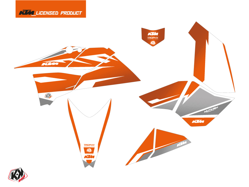 Kit décoration quad Trophy KTM 450-525 SX orange blanc (2009-2013) - vue 2