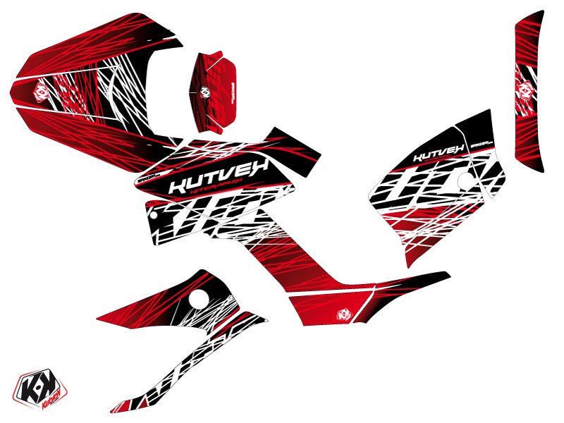 Kit de décoration Quad Eraser Kymco 250 MXU rouge blanc (2004-2012) - vue 2
