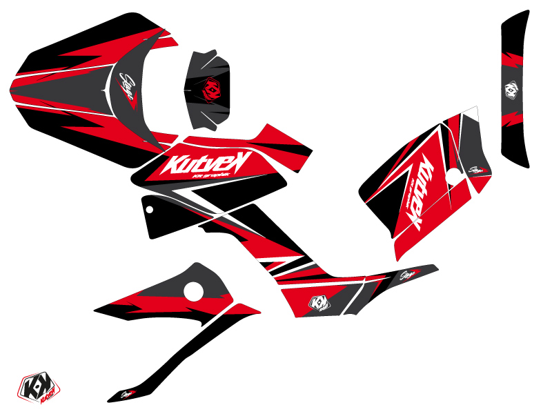 Kit Déco Quad Kymco MXU 300 Stage Rouge Noir (2005-2018) Kutvek - vue 2