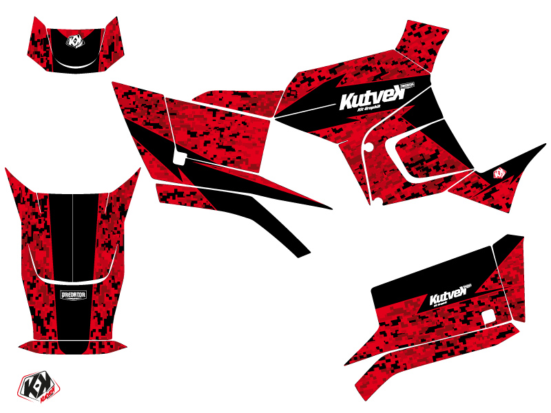 Kit Déco Quad Predator Kymco 300 MXU R Rouge Noir (2010-2018) - vue 2