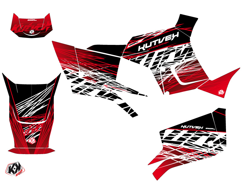 Kit déco quad Eraser Kymco 300 MXU R rouge blanc 2010-2018 - vue 2