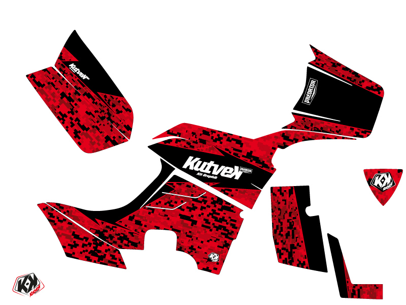 Kit Déco Quad Predator Kymco 550 MXU Rouge Noir (2012-2014) KUTVEK - vue 2