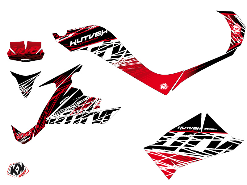 Kit Déco Quad Eraser Kymco 50 MAXXER Rouge Blanc (2015-2018) KUTVEK - vue 2