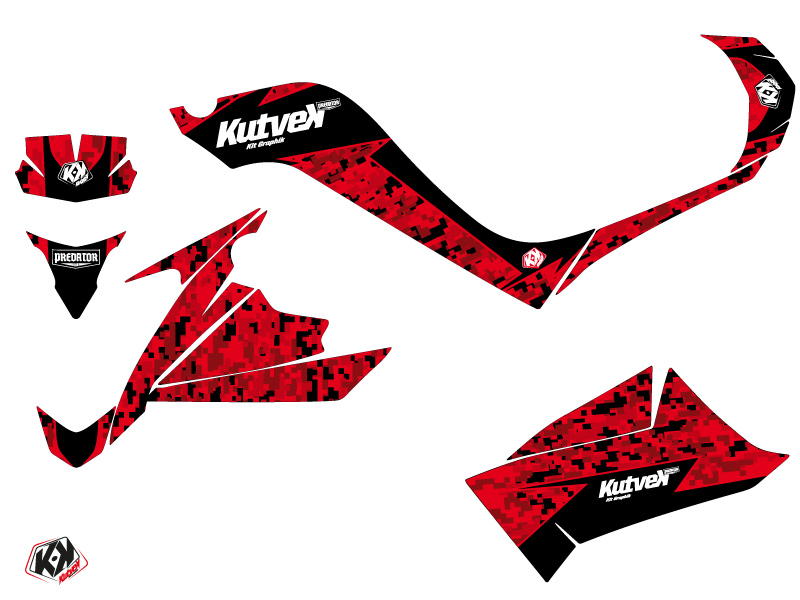 Kit Déco Quad Predator Kymco 90 MAXXER Rouge Noir (2014-2017) Kutvek - vue 2