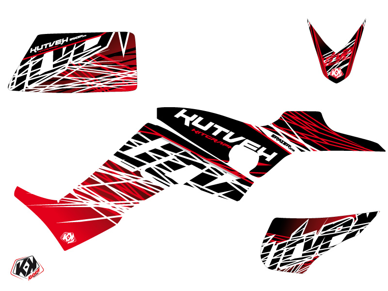 Kit Déco Quad Eraser Kymco 300 Maxxer Rouge Blanc 2020-2023 - vue 2