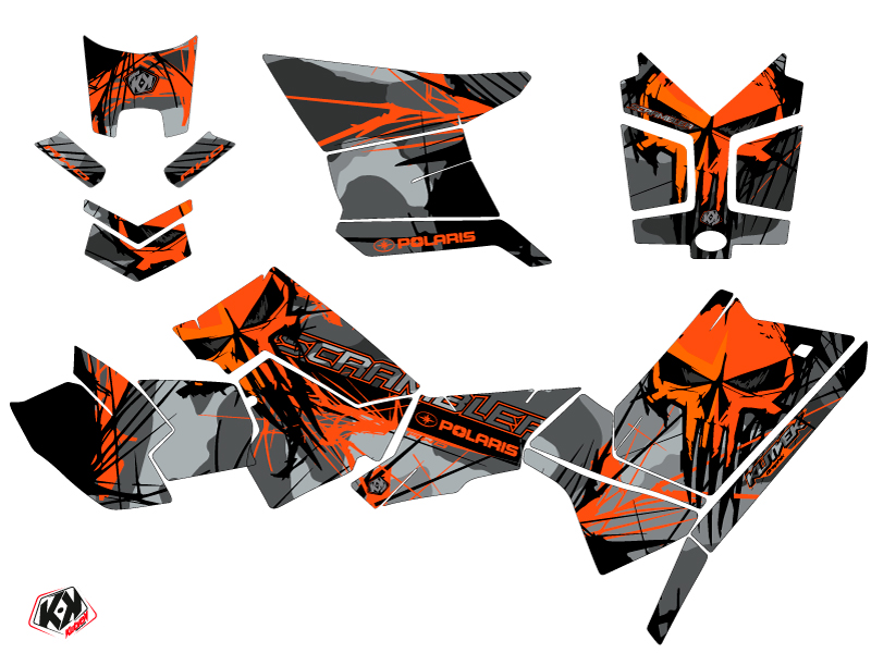 Kit Déco Quad Evil Polaris Scrambler 850-1000 XP Gris Orange FULL (2015-2019) KUTVEK - vue 2