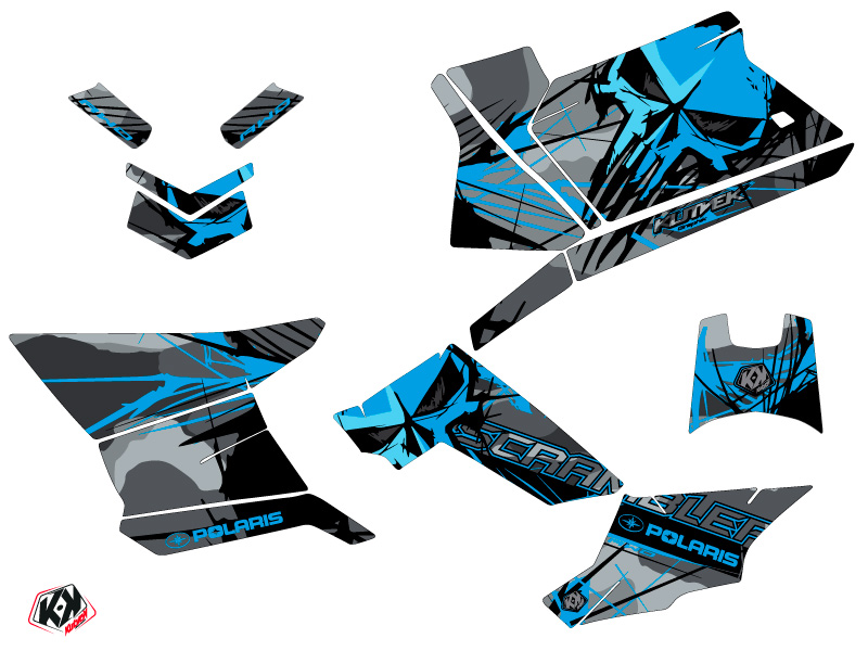 Kit Déco Quad Evil Polaris Scrambler 850-1000 XP Gris Bleu (2015-2019) - vue 2