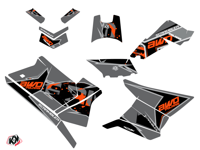 Kit Déco Quad Kutvek Polaris Scrambler 850-1000 XP Noir Orange (2015-2019) - vue 2