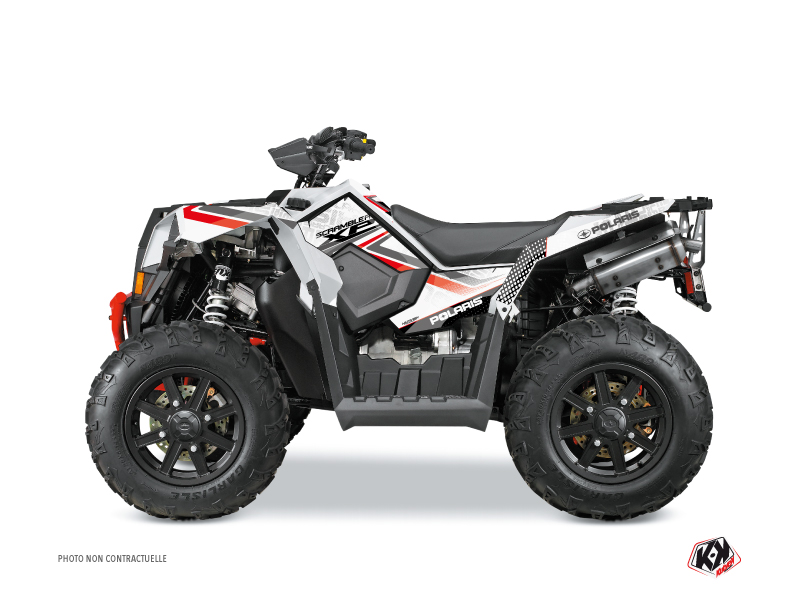 Kit Déco Quad Rock Polaris Scrambler 850-1000 XP Blanc Rouge (2015-2019)