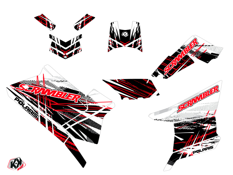 Kit Déco Quad Blade Polaris Scrambler 850-1000 XP Rouge (2015-2019) KUTVEK - vue 2