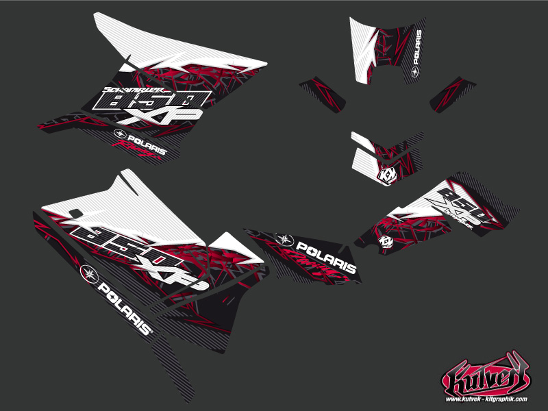 Kit déco Quad Polaris Scrambler 850-1000 XP rouge 2015-2019 KUTVEK - vue 2