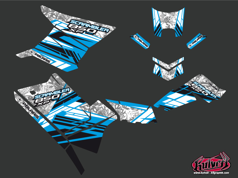 Kit Déco Quad Spirit Polaris Scrambler 850-1000 XP Bleu (2015-2019) - vue 2