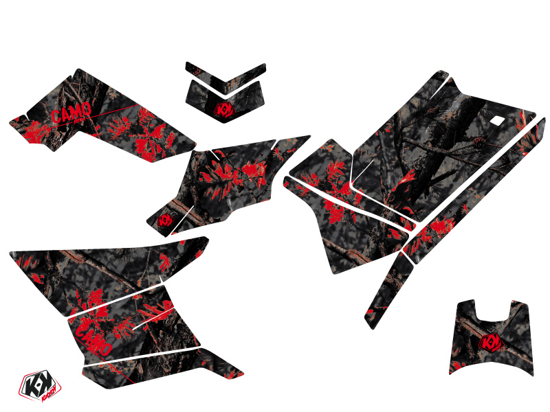 Kit décoration camouflage Polaris Scrambler 850-1000 XP noir rouge (2015-2019) - vue 2