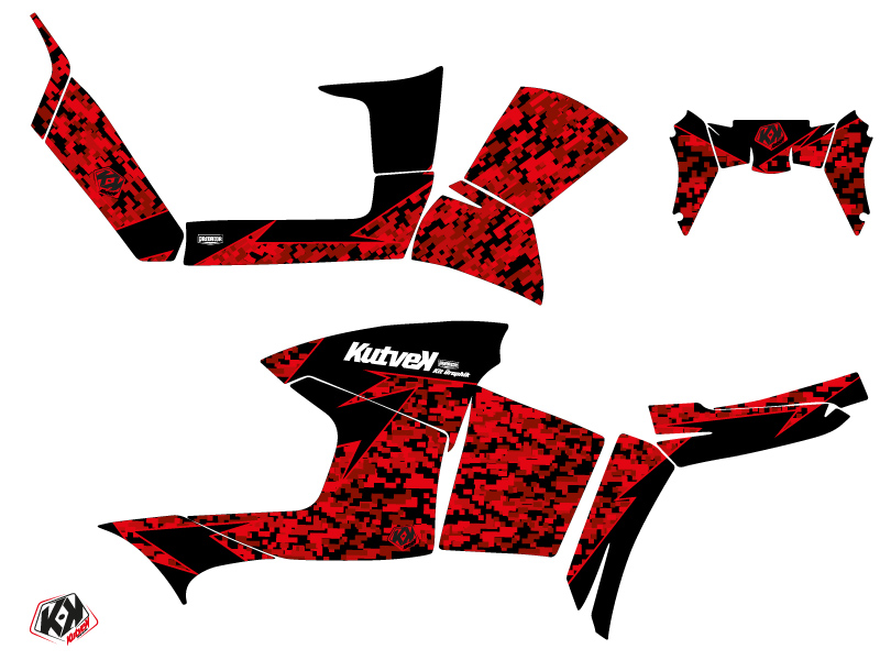 Kit Déco Quad Predator Polaris 90 Sportsman Rouge Noir (2007-2016) KUTVEK - vue 2