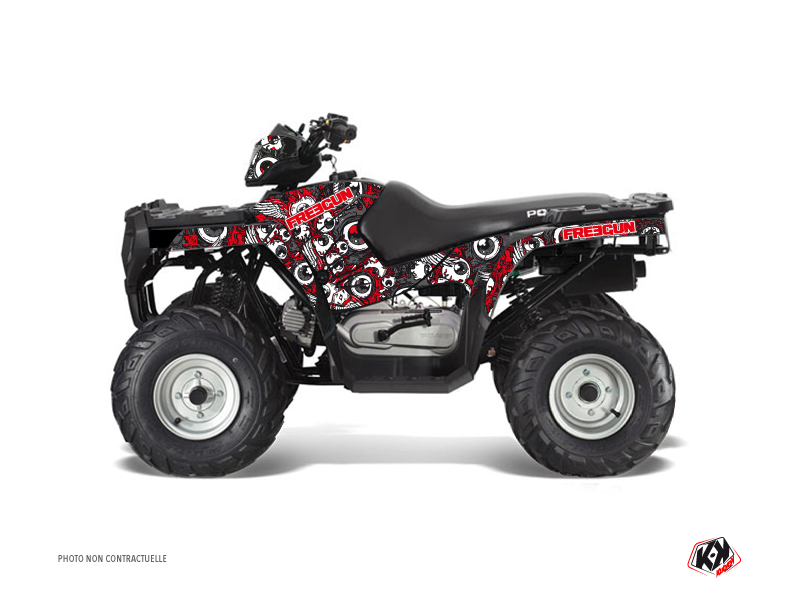 Kit Déco Quad Freegun Eyed Polaris 90 Sportsman Rouge Gris (2007-2016) KUTVEK