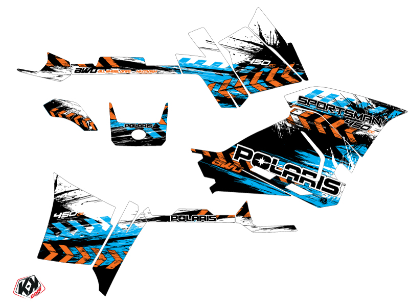 Kit Déco Quad Lifter Polaris 450 Sportsman Orange Bleu (2018-2020) KUTVEK - vue 2