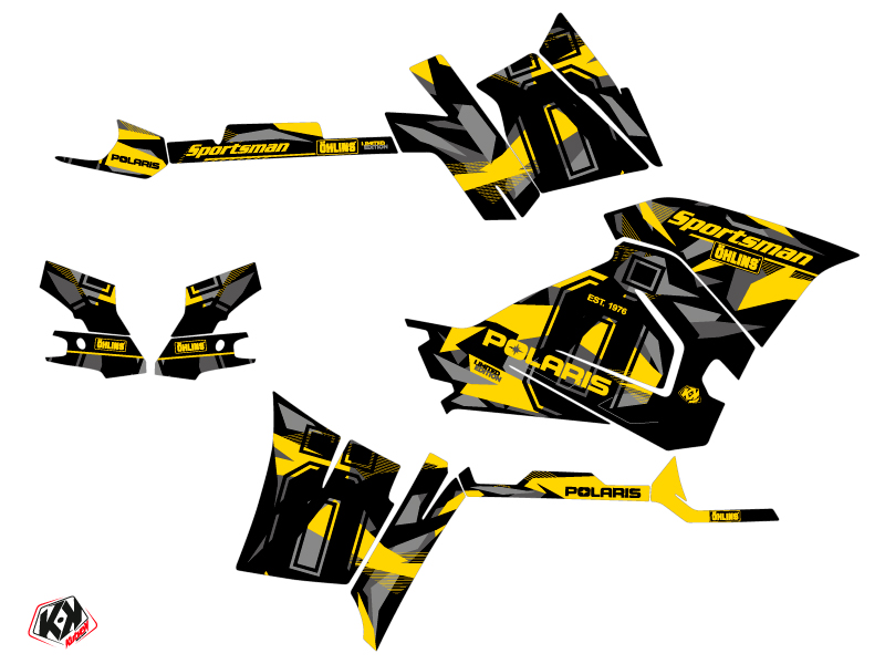 Kit Déco Quad Kutvek Polaris 450 Sportsman Gris Jaune 2018-2020 - vue 2