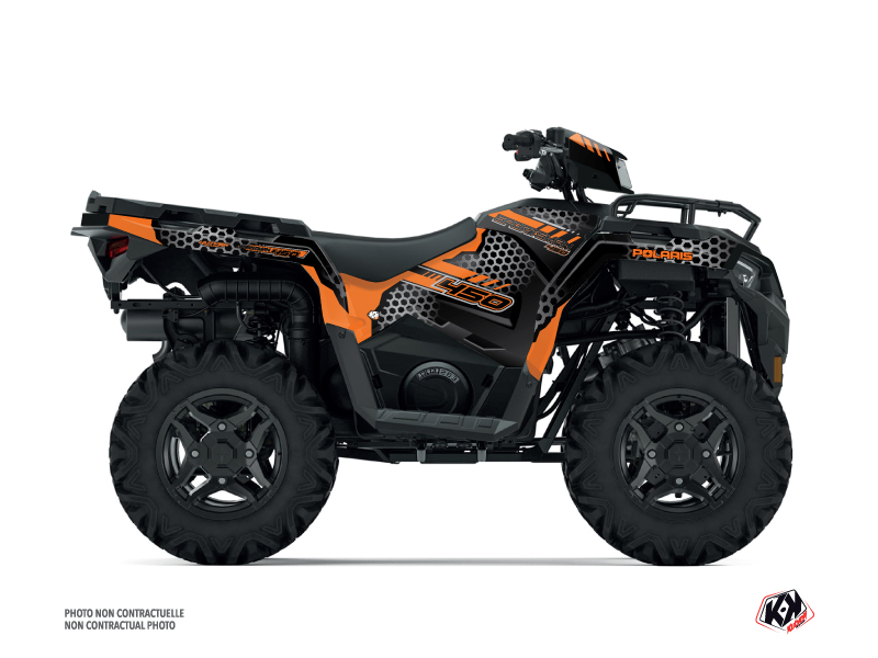 Kit Déco Quad Splinter Polaris 450 Sportsman Noir Orange 2021-2023 KUTVEK