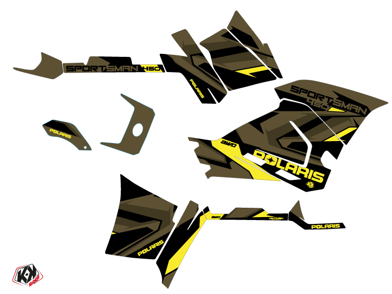 Kit Déco Quad Polaris 450 Sportsman Vert Jaune 2021-2023 KUTVEK - vue 2