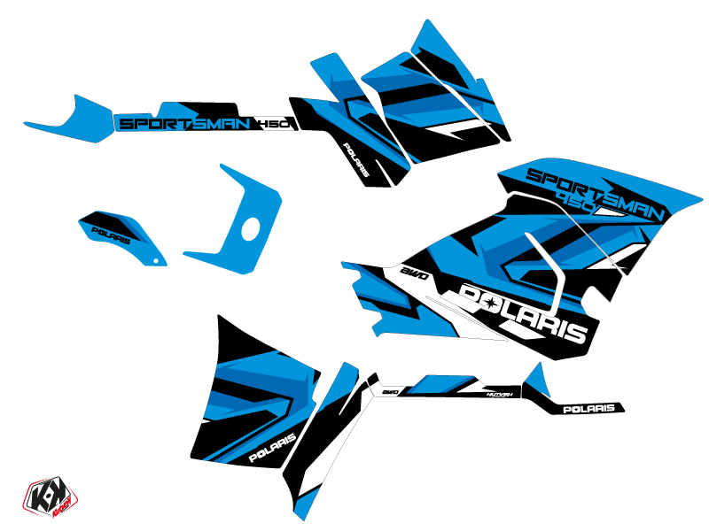 Kit décoration KUTVEK Quad Polaris 450 Sportsman Bleu Blanc 2021-2023 - vue 2