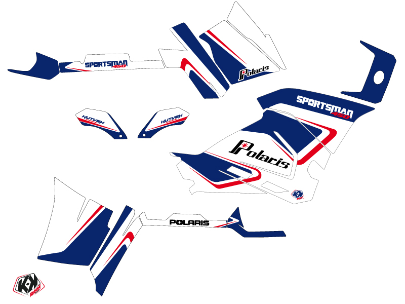 Kit de décoration Quad Vintage Polaris 450 Sportsman Bleu KUTVEK - vue 2