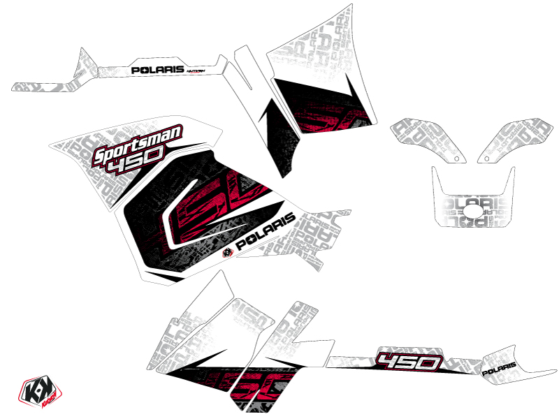 Kit Déco Quad Rock Polaris 450 Sportsman Blanc KUTVEK (2021-2023) - vue 2