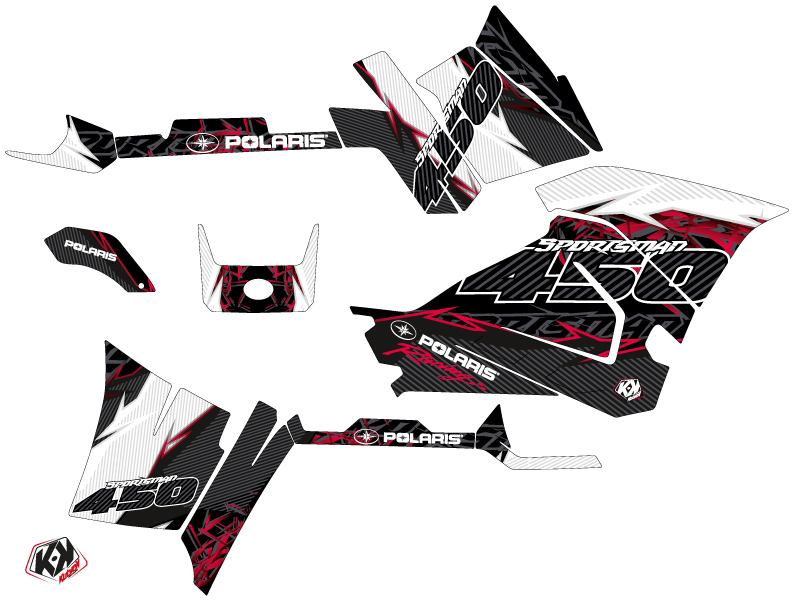 Kit Déco Quad Polaris 450 Sportsman Rouge 2021-2023 - vue 2